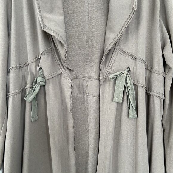 Easel Anthropologie Womens Duster Open Cardigan Sz S Terry Knit Taupe Boho Artsy - Picture 3 of 14